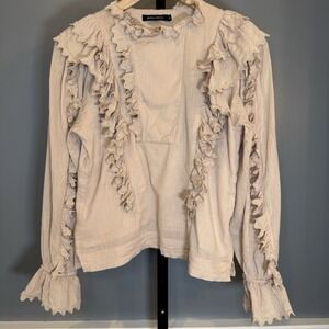 MAGALI‎ PASCAL Size XS Women's Anthropologie Mauve Pink Ruffle Blouse Top